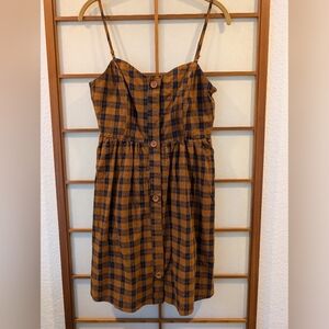 Entro Plaid Button-Down Dress S